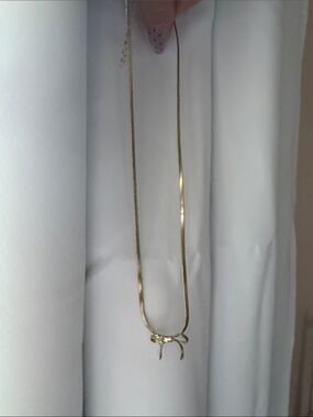 Garage Gold Bow Pendant Necklace - Gold Tone